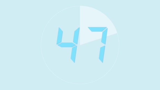 Countdown One Minute Animation Seconds Beautiful Design Animation Blue Background — Stock Video