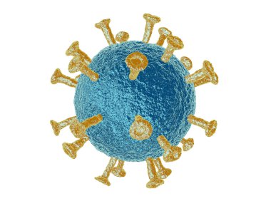 Virüs hücrelerinin ya da bakteri moleküllerinin mikroskop altında resmedilmesi. Soyut 3d illüstrasyon koronası virüs hücreleri. Virüs beyazda izole edilmiş. 3d Hazırlama