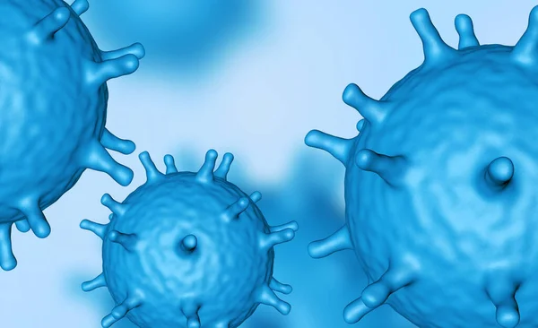 Ilustrasi Sel Virus Atau Molekul Bakteri Bawah Mikroskop Ilustrasi Abstrak — Stok Foto
