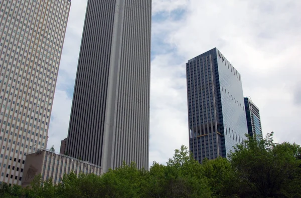 Ciudad Chicago Skyline Urbano Con Rascacielos — Foto de Stock