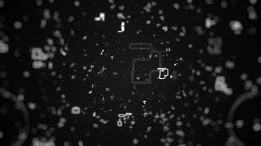 Şeylerin dijital internet konsepti. İş ve pazarlama konsepti için geleceğin teknoloji ağı. Siyah arkaplanda dijital arkaplana sahip dizüstü simgesi.