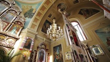 New York, ABD - 5 Mart 2019: Eski bir katolik kilise mimar mimar mimar mimar mimar mimar mihrabı Hristiyanlık tarihi kutsal din