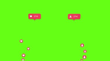 Sosyal Medya Sayacı. Animasyon Sevenleri, Takipçileri, Yorumları olan Sosyal Medya Simgeleri. Modern Nüfuzlu. Sosyal Ağ Kullanıcı Arayüzü Hızlıca Artır. Yeşil Arkaplan