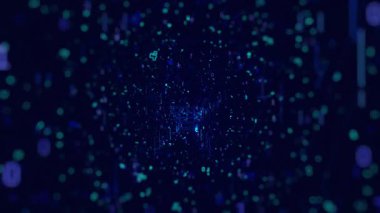 Dijital konsept: Mavi dijital arkaplanda alışveriş arabasının gelecekteki sembolü. Çevrimiçi ağ simgesi alışverişi. Alışveriş arabası simgesi dijital grafik canlandırması.