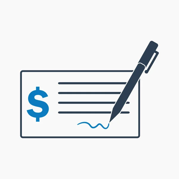 Icono de cheque. Estilo plano vector EPS . — Archivo Imágenes Vectoriales