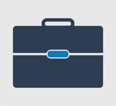 Gri arka plan üzerinde Evrak Çantası Simgesi. Düz stil vektör Eps.