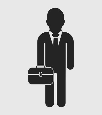 Elinde evrak çantası olan işadamı Icon. Düz stil vektör Eps.