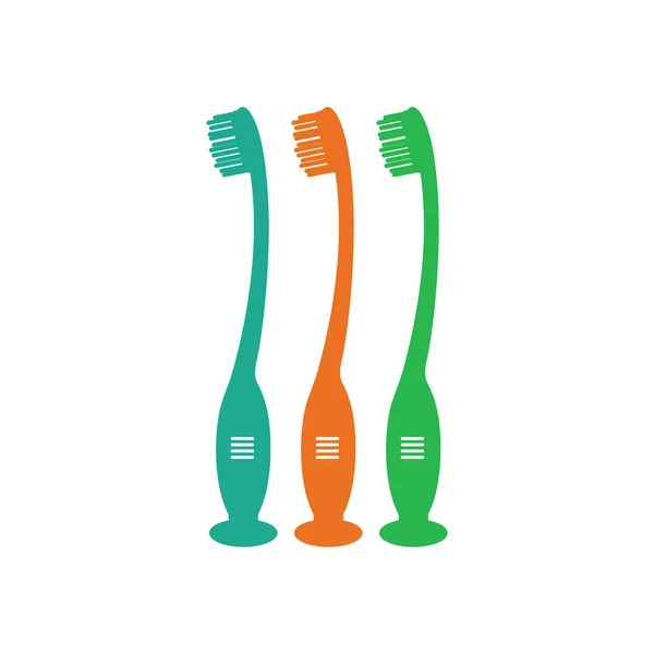 Colorful Baby Toothbrush icon set. Flat style vector EPS. — Stock Vector