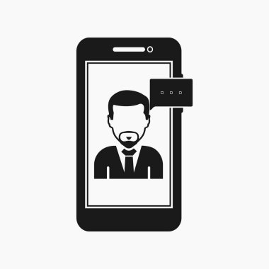 Çevrimiçi iş desteği simgesi. Düz stil vektör Eps.