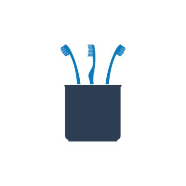 Diş Fırçası Standı Simgesi. Düz stil vektör Eps.