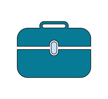 Gri arka planda renkli evrak çantası simgesi.