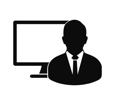 Bilgisayar Kullanıcı Simgesi. Düz biçim vektörü Eps.