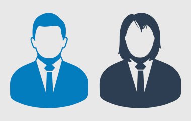 Kurumsal çift Icon. Gri arka planda erkek ve kadın sembolü..