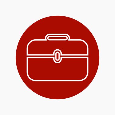 Evrak çantası simgesi. Renkli Düğme biçim vektörü Eps.