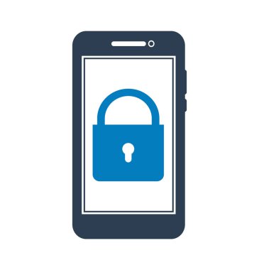 Mobil Güvenlik Simgesi. Düz biçim vektörü Eps.