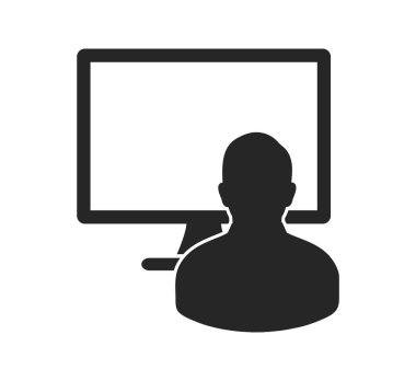 Bilgisayar Programcısı Simgesi. Düz biçim vektörü Eps.