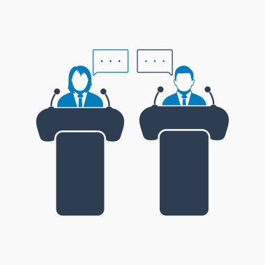 Tartışma ikonu. Düz biçim vektörü Eps.