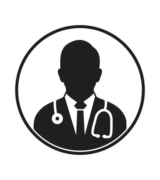 Icône de profil de docteur masculin. Vecteur plat EPS . — Image vectorielle