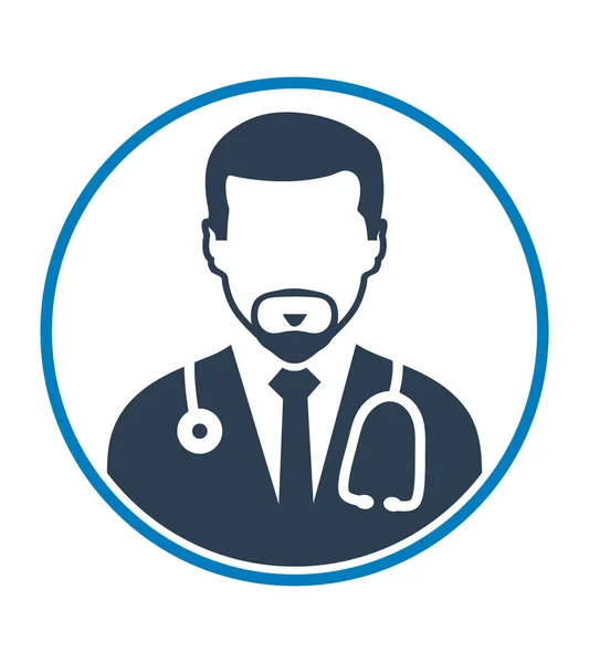 Male Doctor Profile Icon. Flat style vector EPS. — Stock Vector