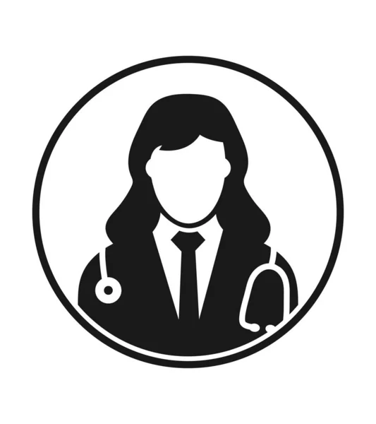 Female Doctor Profile Icon. Flat style vector EPS. — Stock Vector