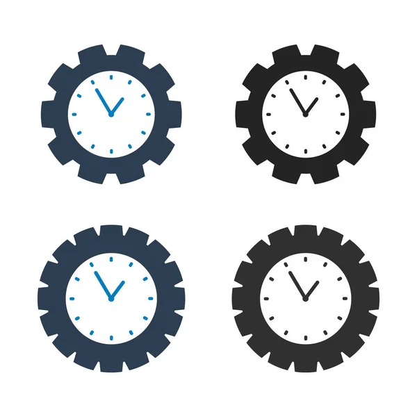 Conjunto de iconos del reloj. Estilo plano vector EPS . — Vector de stock