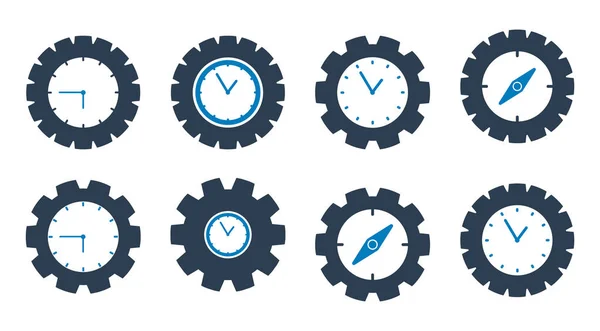 Icono de tiempo establecido. Estilo plano vector EPS . — Vector de stock