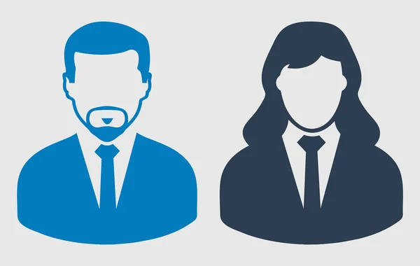 Couple d'entreprise Icône.Symbole masculin et féminin sur fond gris . — Image vectorielle