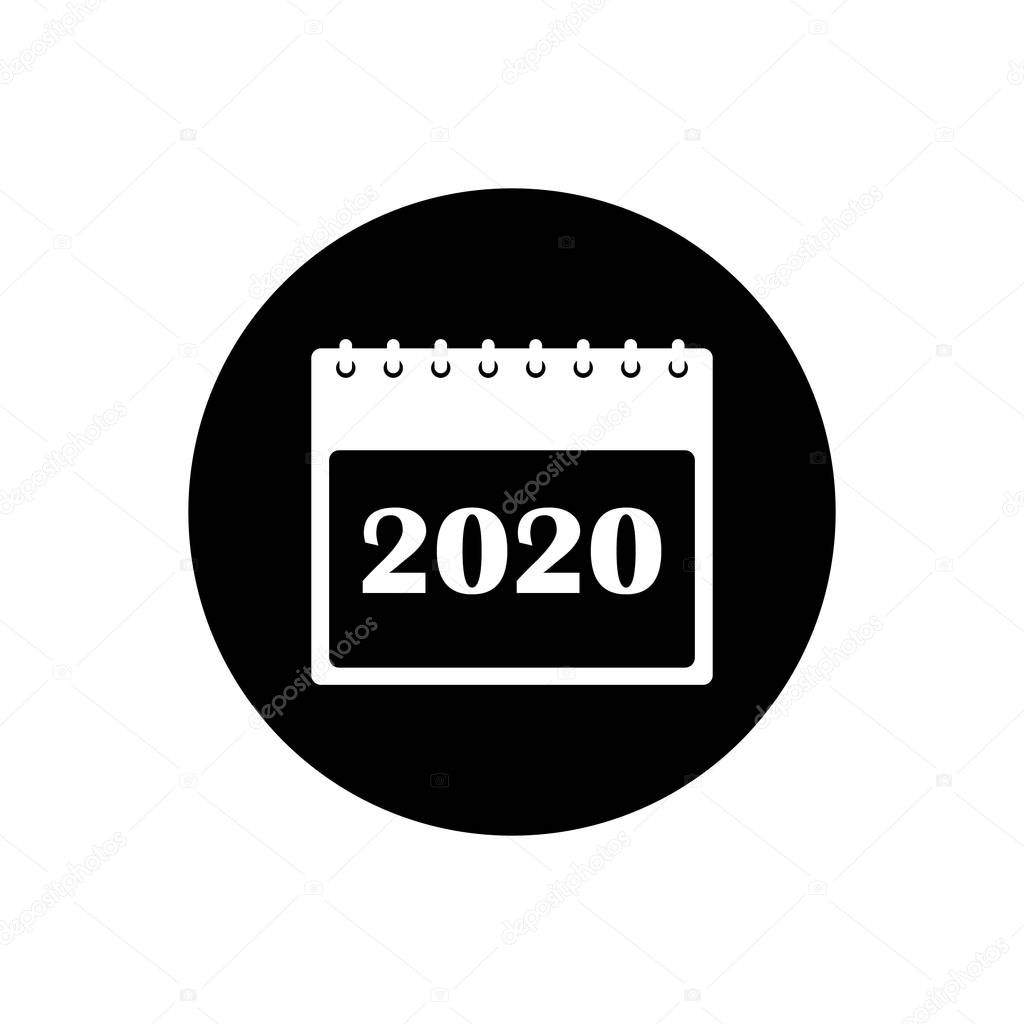 2020 Calendar Icon. Rounded button style vector EPS.