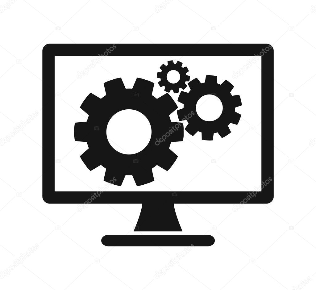 Computer Service Icon. Flat style vector EPS.
