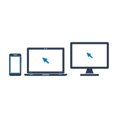 Dijital, Elektronik Aygıt Simgesi Düz biçim vektörü Eps.