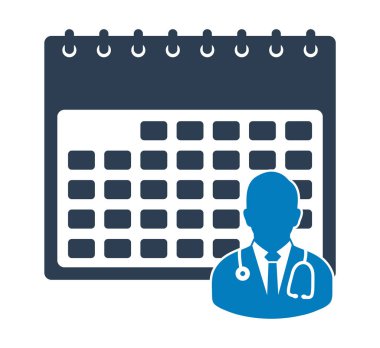 Doktor Randevu Simgesi. Düz biçim vektörü Eps.