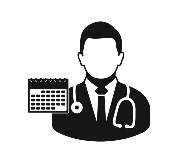 Icono de cita médica. Estilo plano vector EPS . — Vector de stock