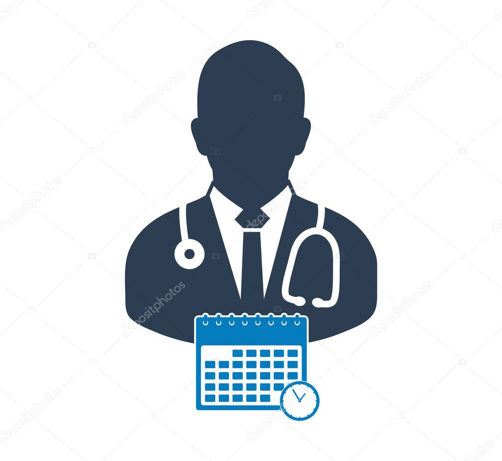 Doctor appointment icon. Flat style vector EPS.