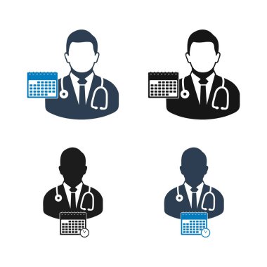 Doktor Randevu Simgesi ayarlandı. Düz biçim vektörü Eps.