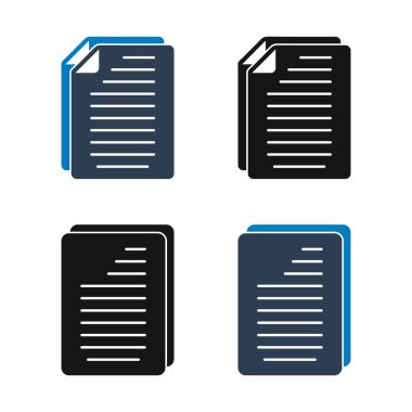 Document Icon Set. Flat style vector EPS.