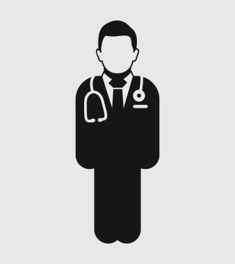Standing male Doctor Icon. Flat style vector EPS.