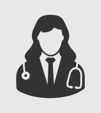 Female Doctor Icon. Flat style vector EPS.
