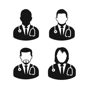 Doktor Icon seti. Düz stil vektör Eps.