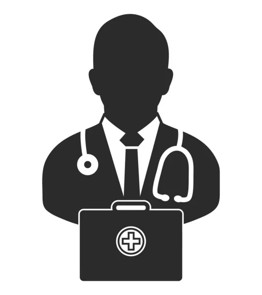 Docotor icon with medicine box. Flat style vector EPS. — Stok Vektör