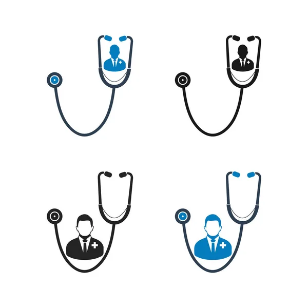 Doctor Icon Set. Flat style vector EPS. — Stock Vector