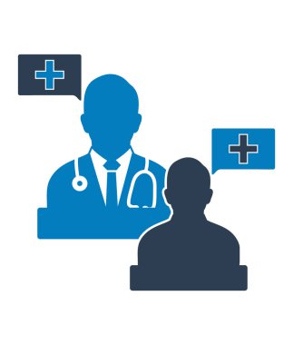 Tıbbi danışman ikonu. Düz biçim vektörü EPS.