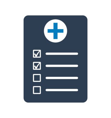 Tıbbi reçete ikonu. Düz biçim vektörü EPS.