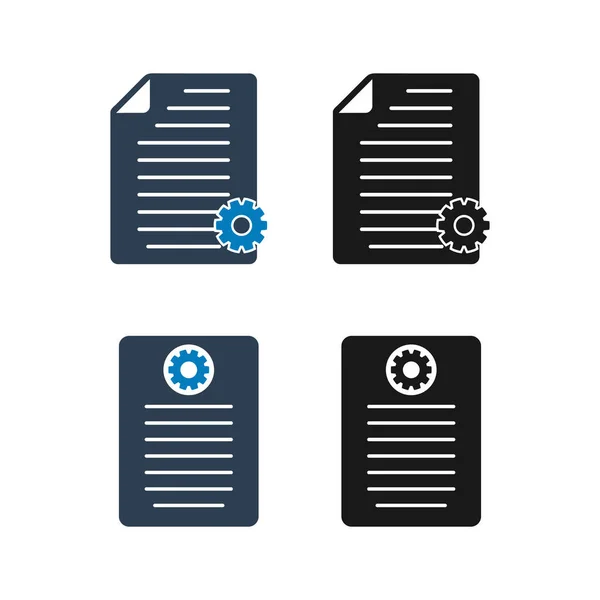 Technical Document Icon Set Flat Style Vector Eps — Stock Vector