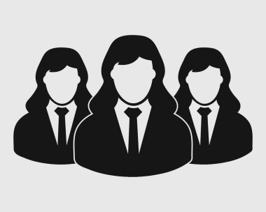 İş Takımı Simgesi. Elemanlar liderin arkasında. Düz biçim vektörü EPS.