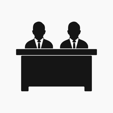 Mülakat Paneli Simgesi. Düz biçim vektörü EPS.