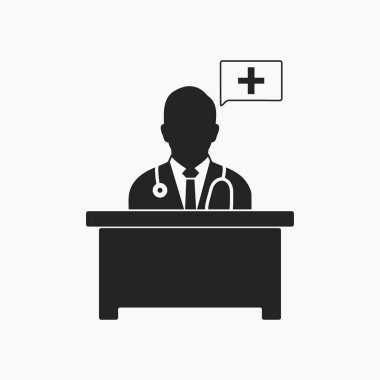 Tıbbi danışman ikonu. Düz biçim vektörü EPS.