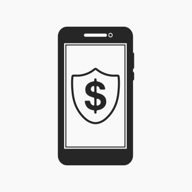 Çevrimiçi bankacılık güvenlik simgesi. Düz biçim vektörü EPS.