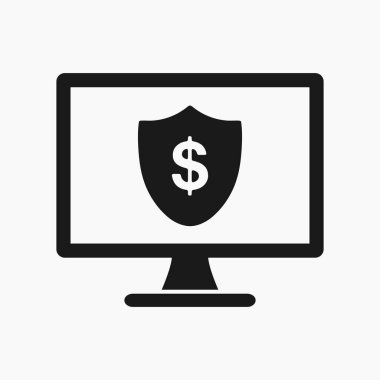 Çevrimiçi bankacılık güvenlik simgesi. Düz biçim vektörü EPS.