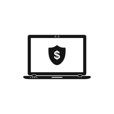 Çevrimiçi Mali Güvenlik Simgesi. Düz biçim vektörü EPS.