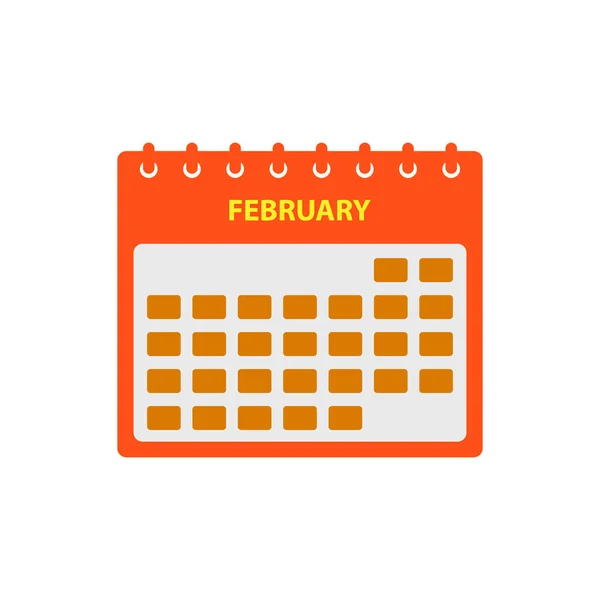 Conjunto Ícones Calendário Fevereiro Vetor Estilo Plano Eps —  Vetores de Stock